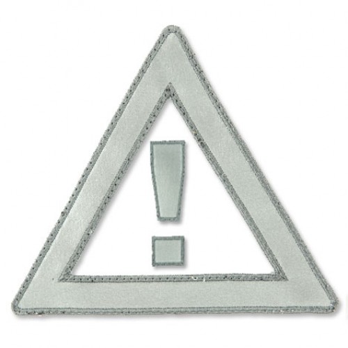 Reflexny trojuholnik s vykricnikom / sirka 10 cm x 11,5 vyska / 